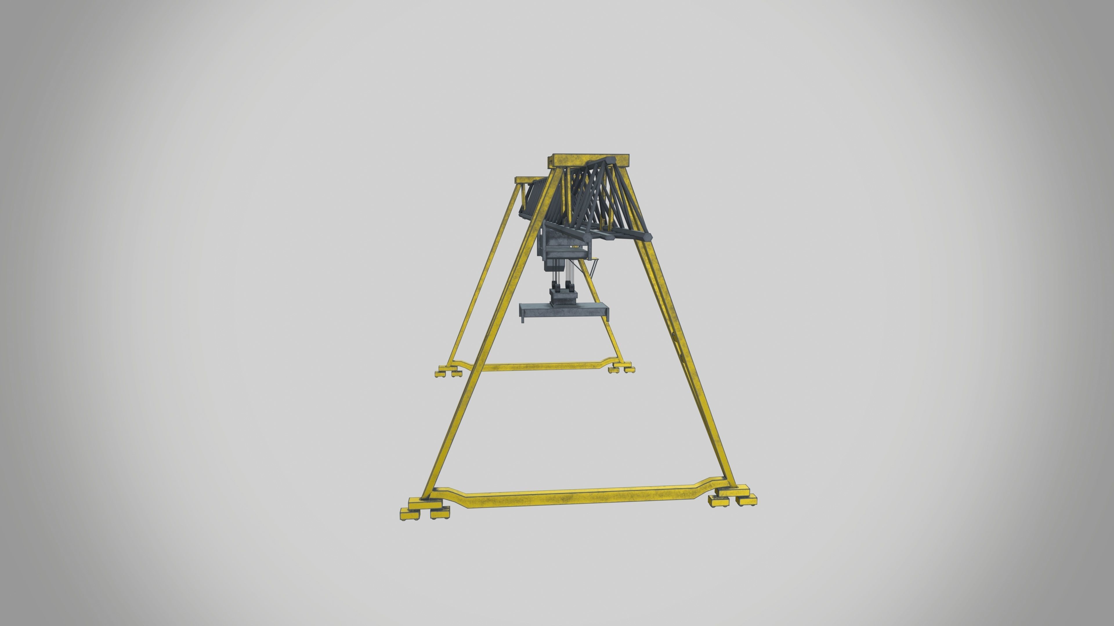 Gantry crane Low-poly 3D model_11