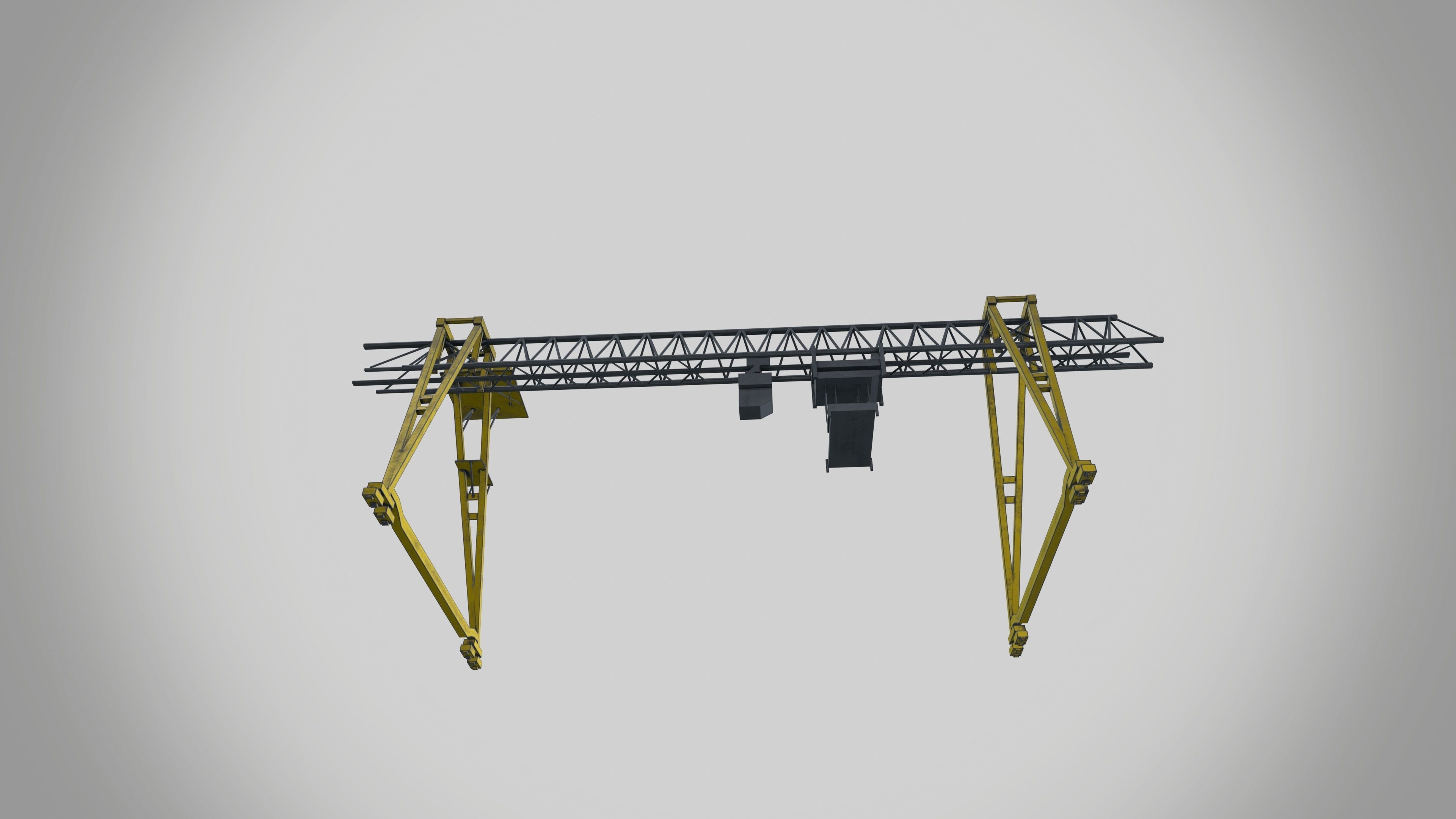 Gantry crane Low-poly 3D model_8
