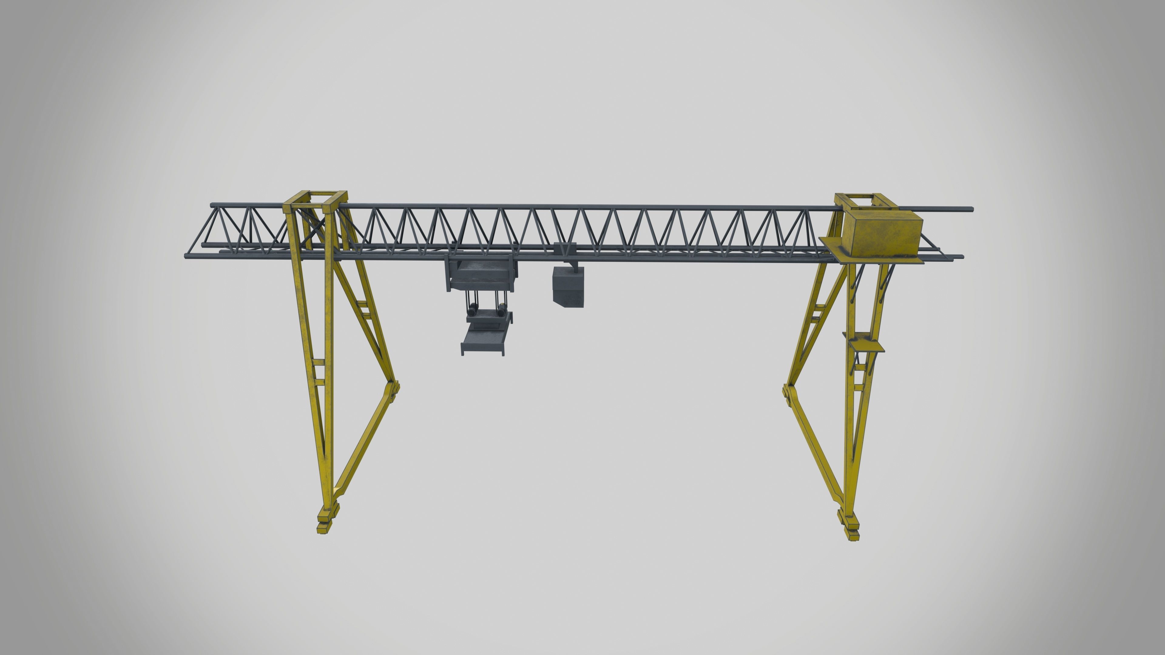 Gantry crane Low-poly 3D model_5