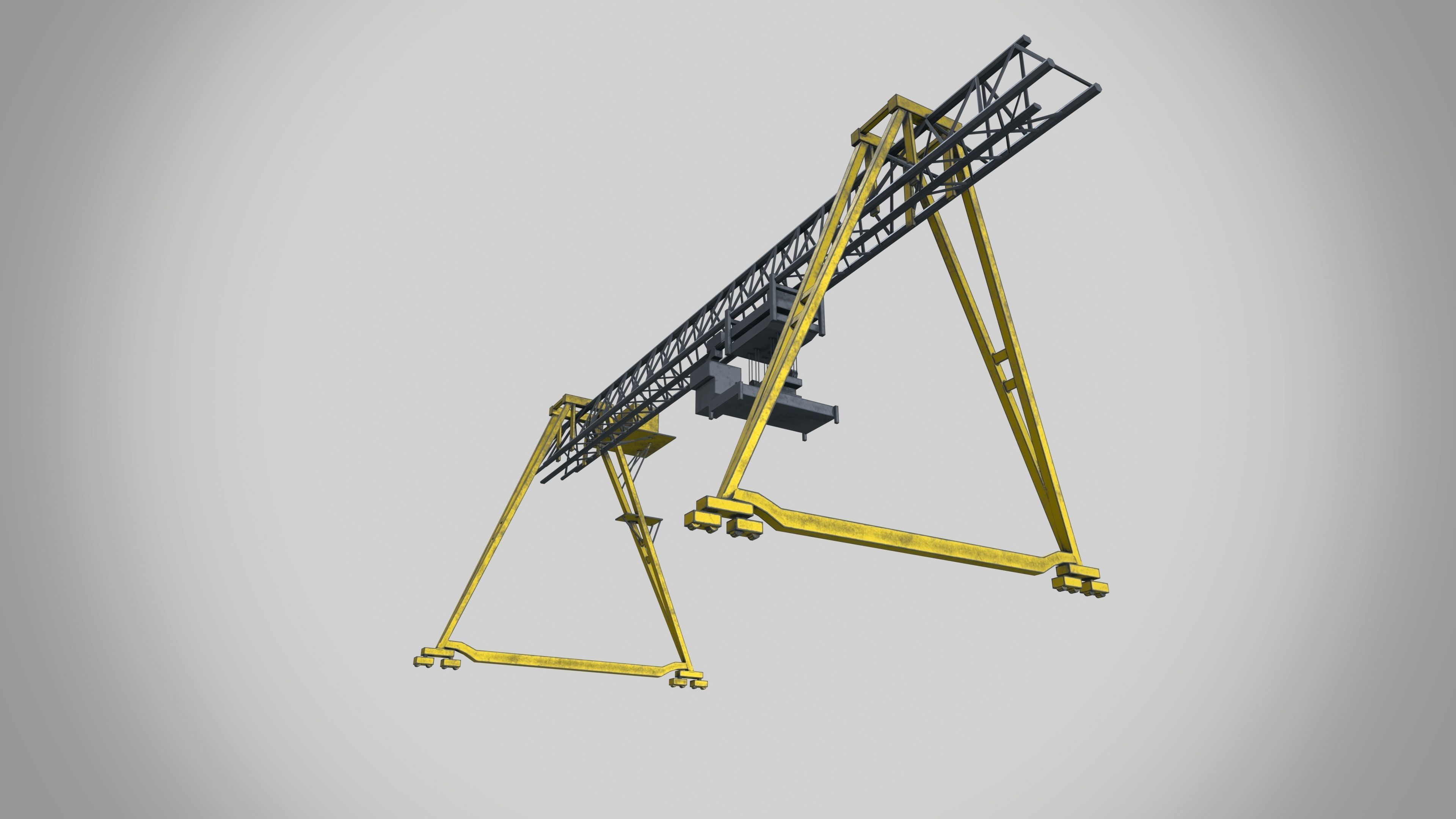 Gantry crane Low-poly 3D model_10