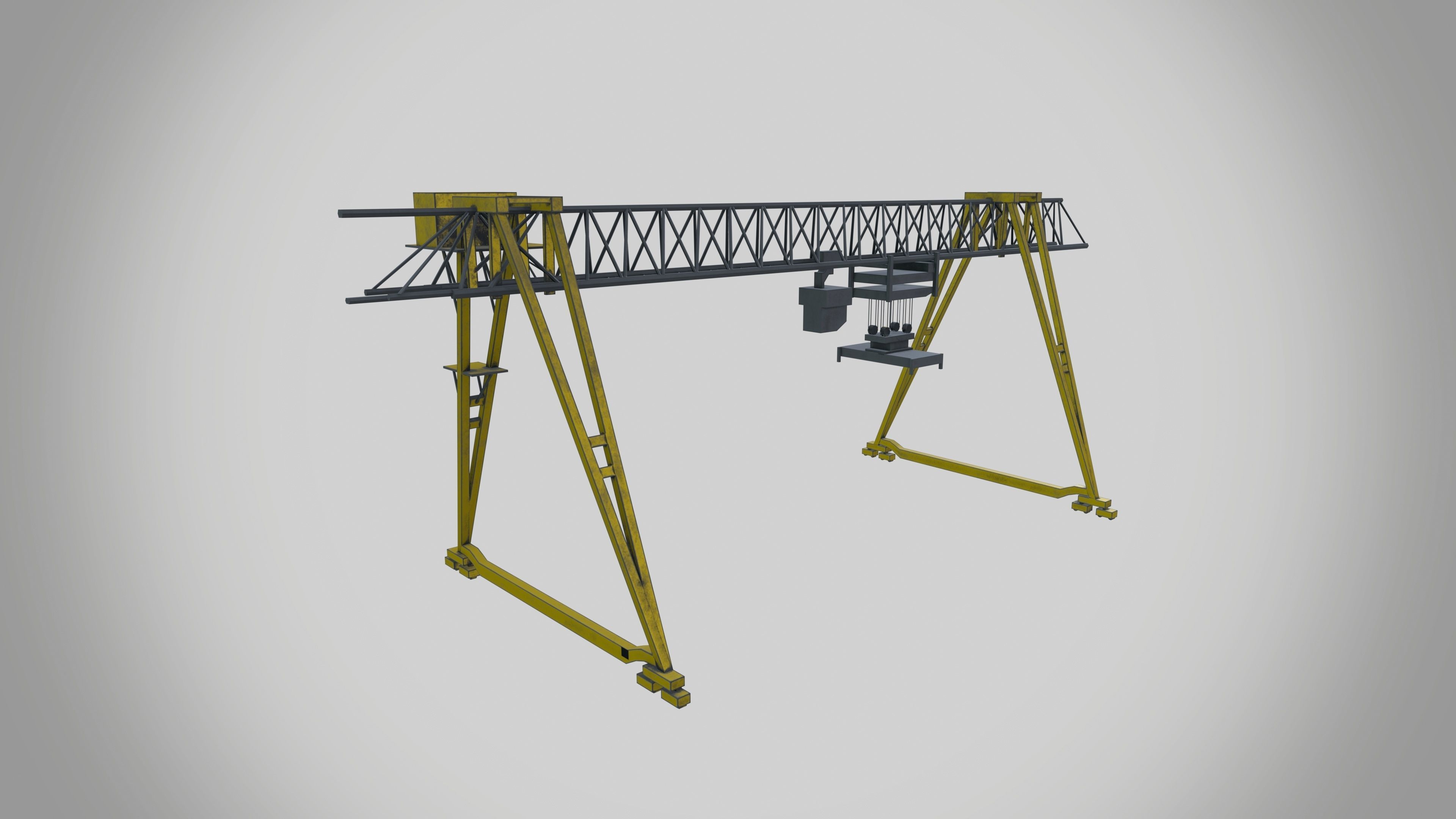 Gantry crane Low-poly 3D model_2