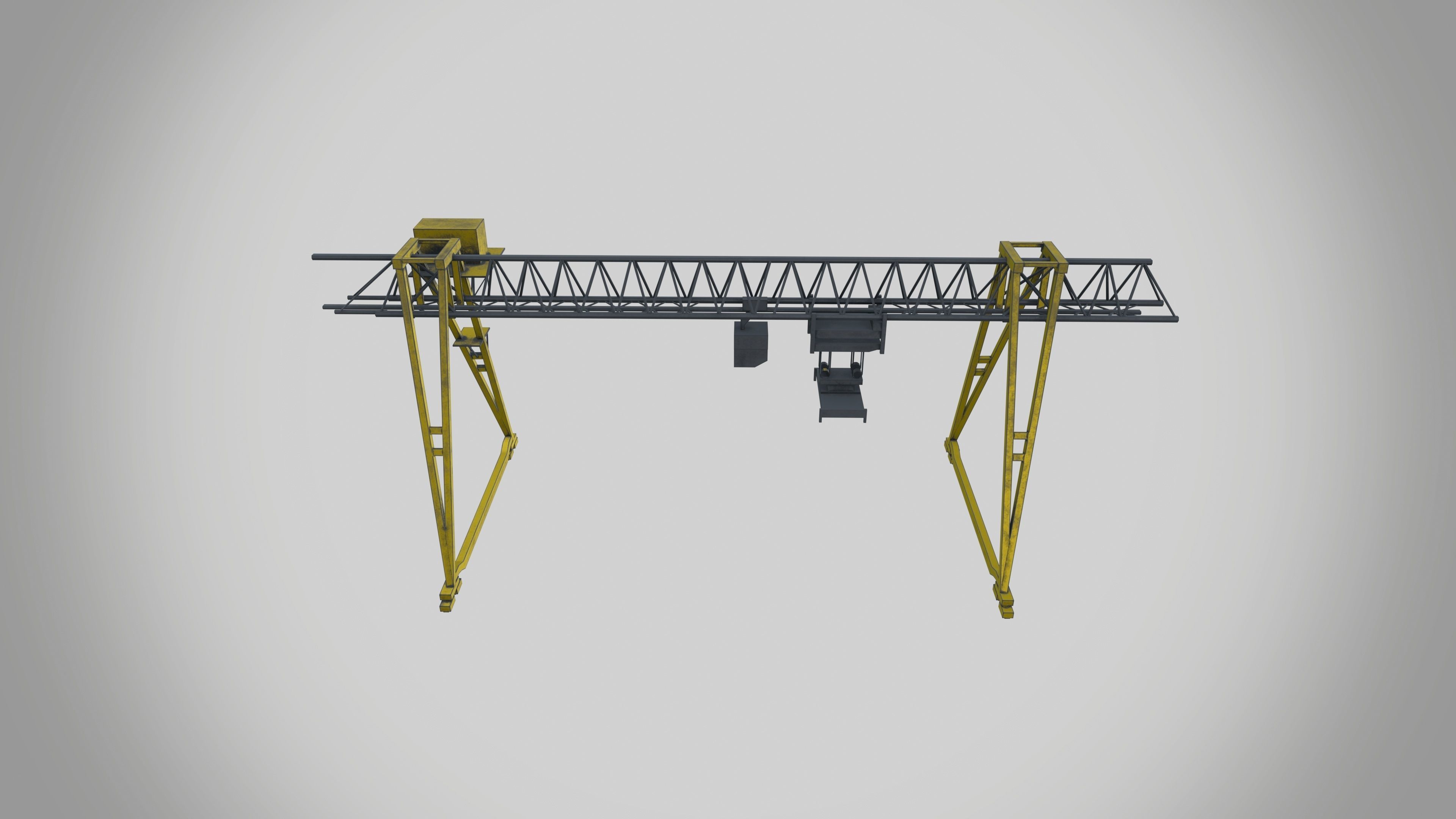 Gantry crane Low-poly 3D model_6