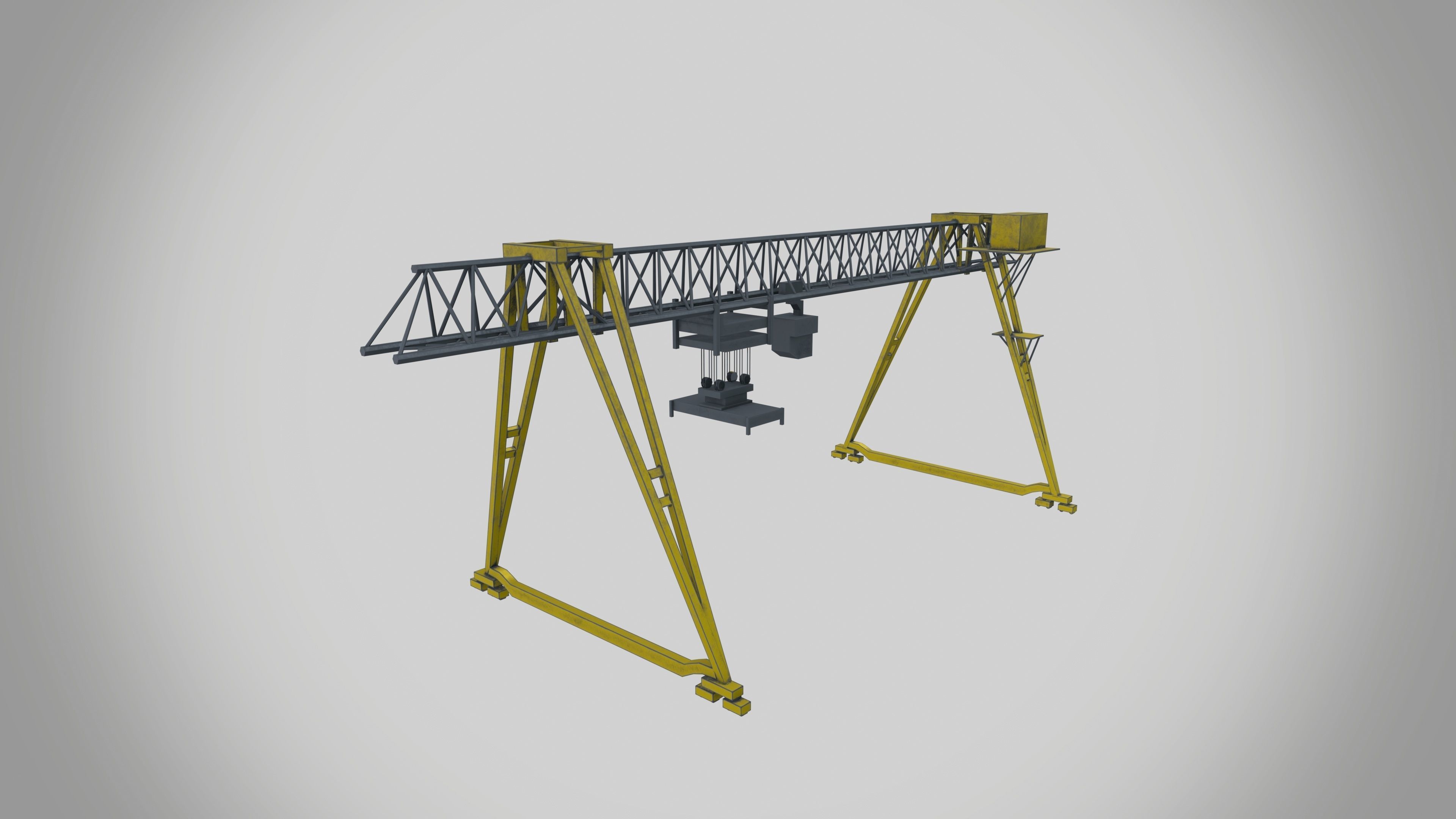 Gantry crane Low-poly 3D model_4