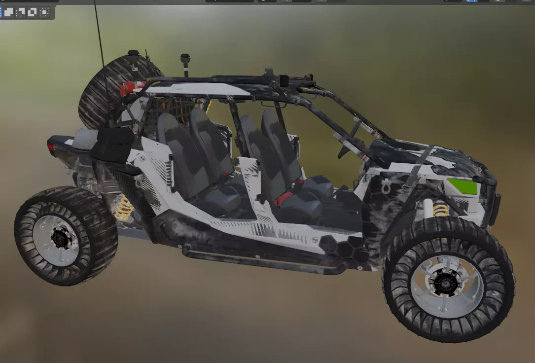 utv car 10 Low-poly 3D model_0