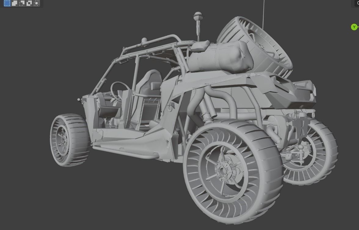utv car 10 Low-poly 3D model_5