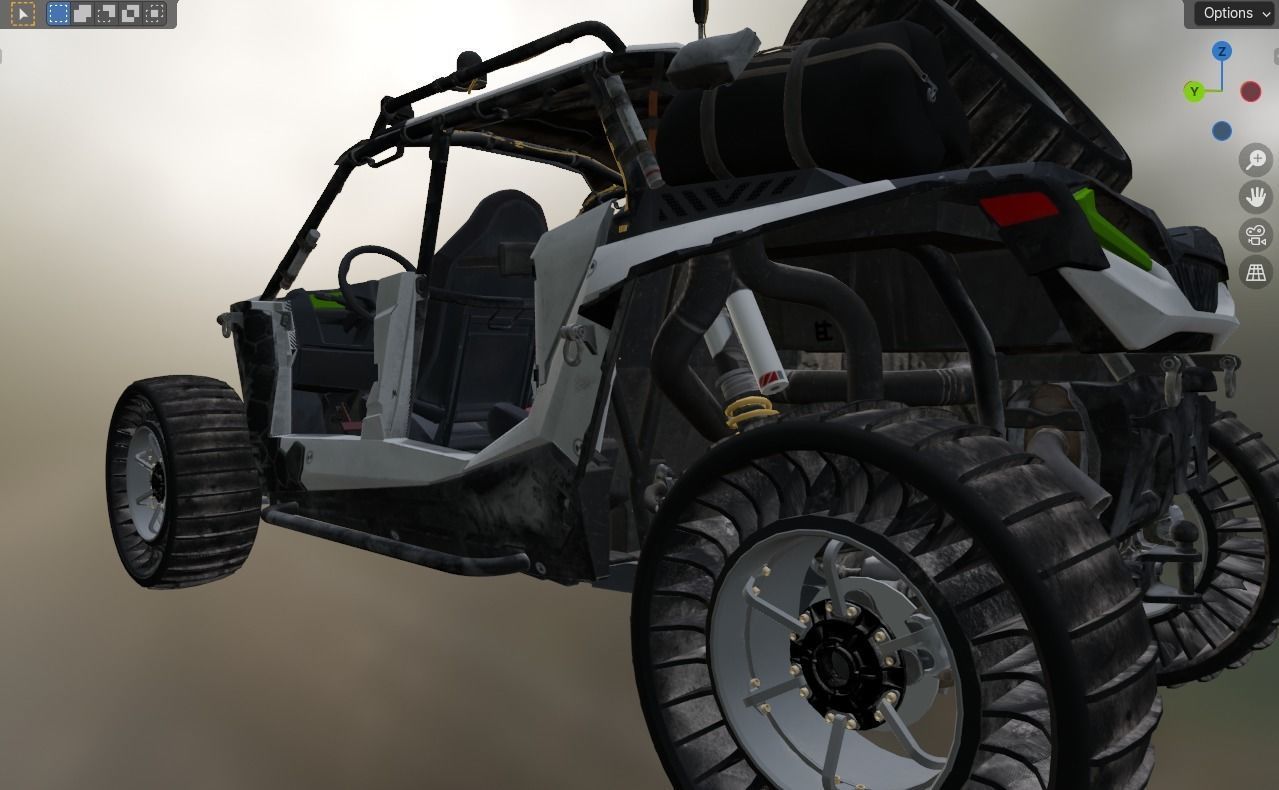utv car 10 Low-poly 3D model_4