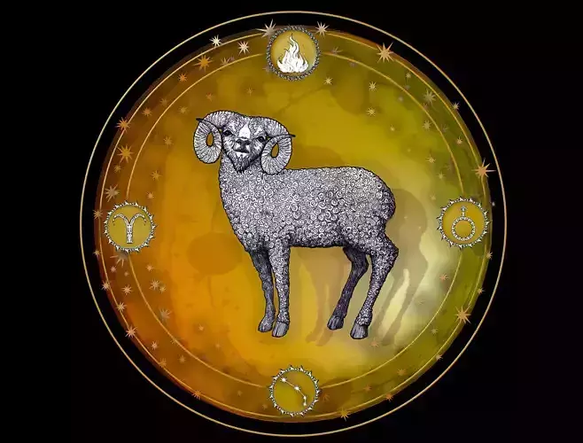 Cartoon Parallax Constellation Zodiac Sign Aries Astrology
