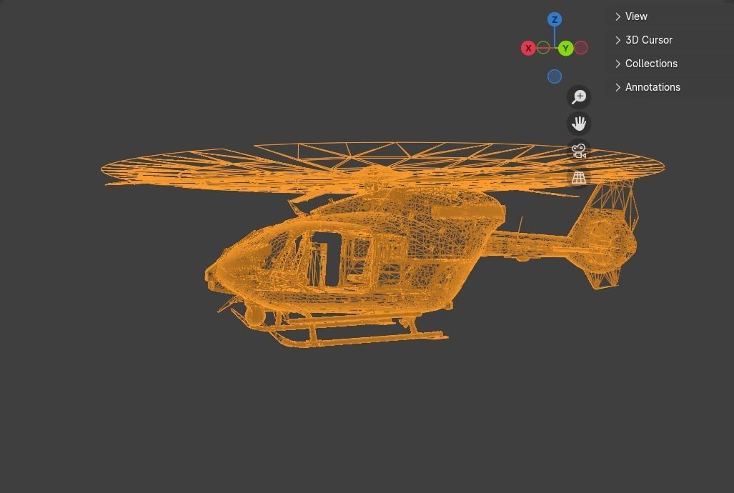 helicopter Low-poly 3D model_7
