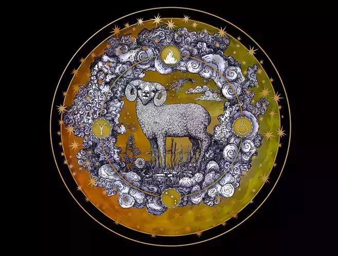 Cartoon Parallax Constellation Zodiac Sign Aries Astrology