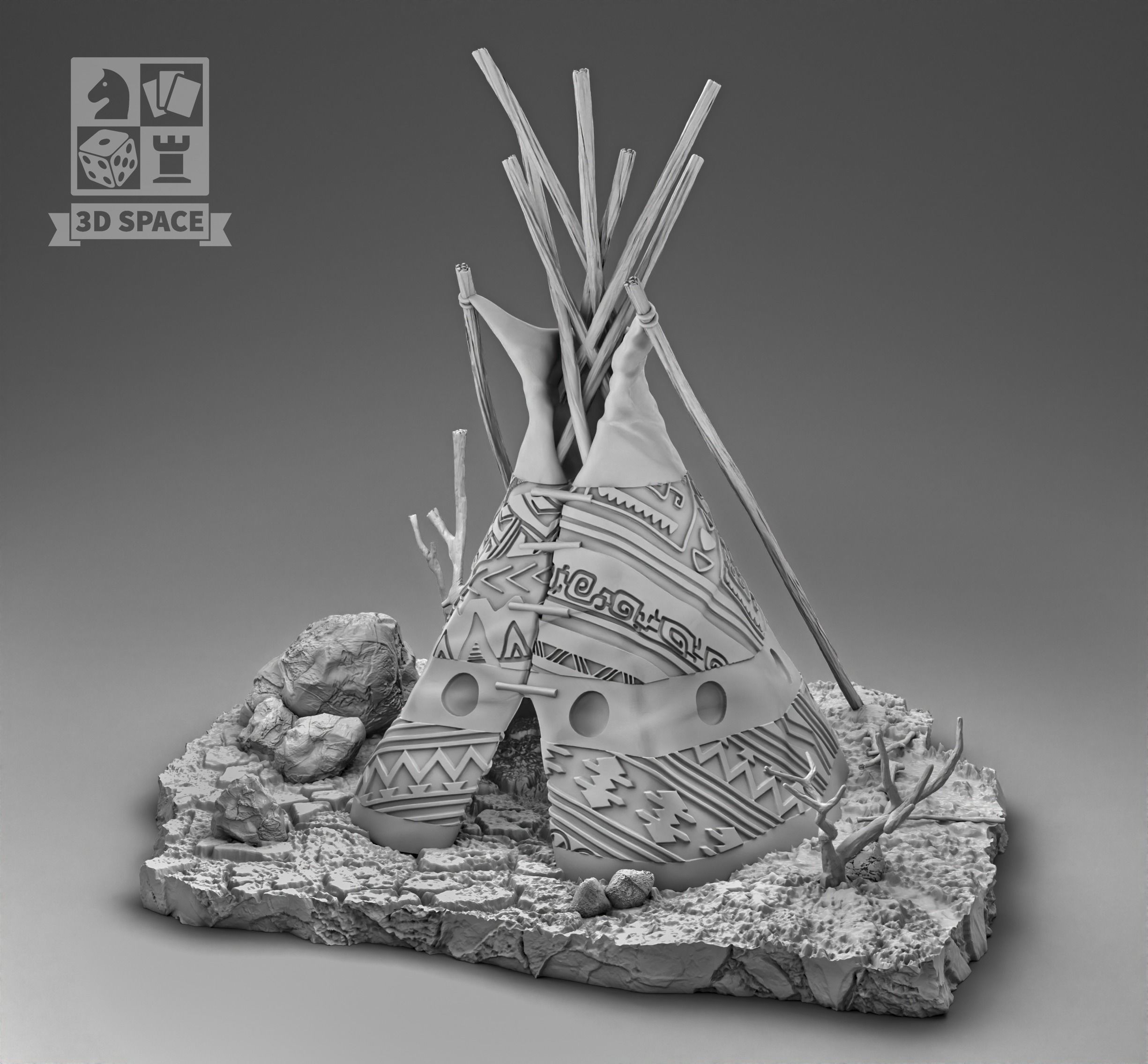 Wigwam in the rocks 3D print model_1