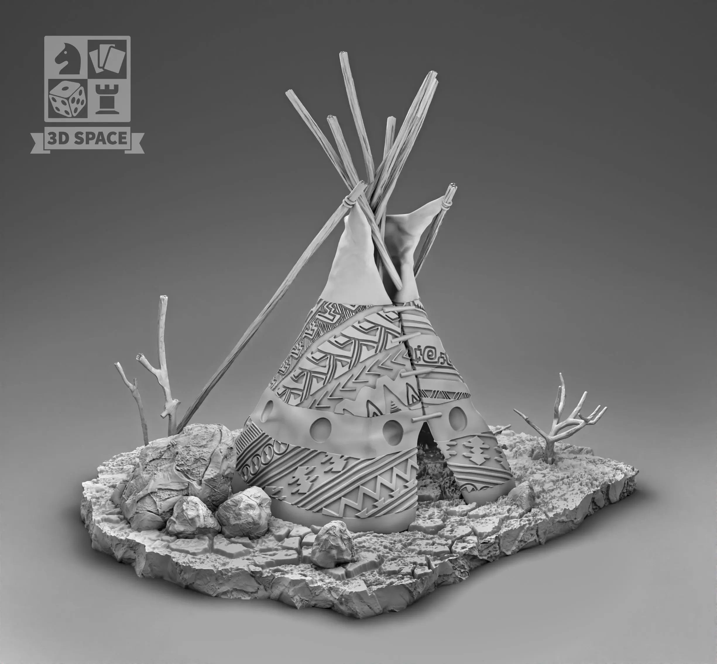 Wigwam in the rocks 3D print model_0