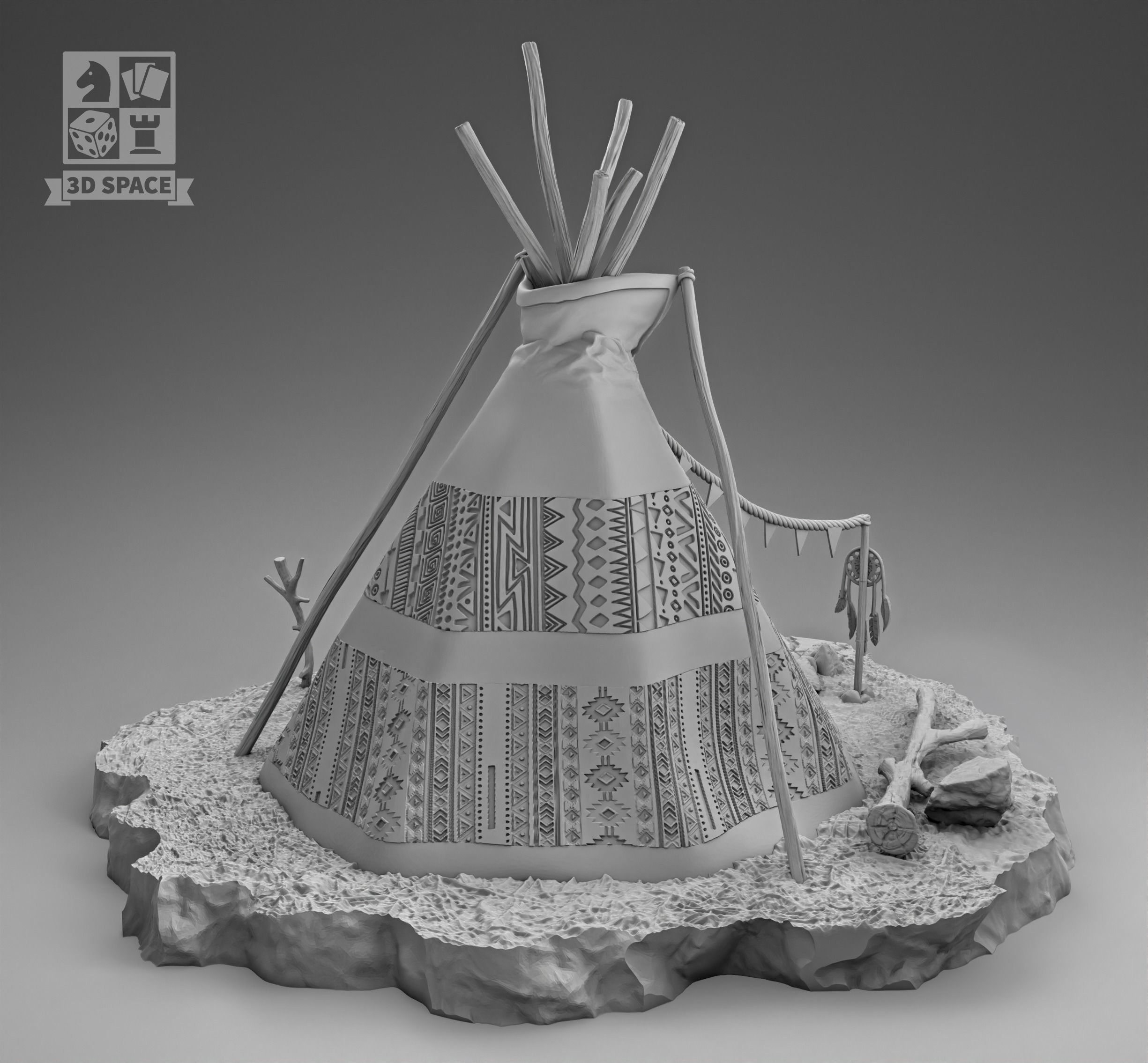 Wigwam 3D print model_2