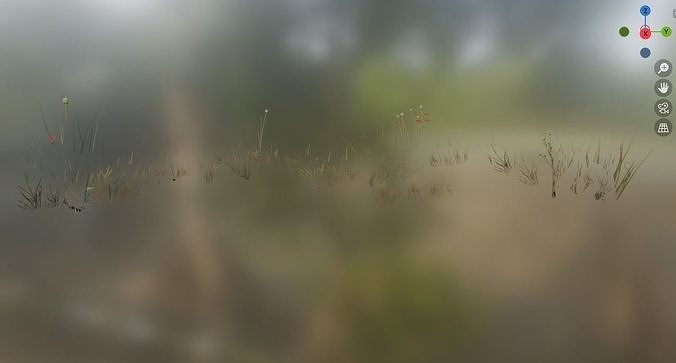flower  grass Low-poly 3D model