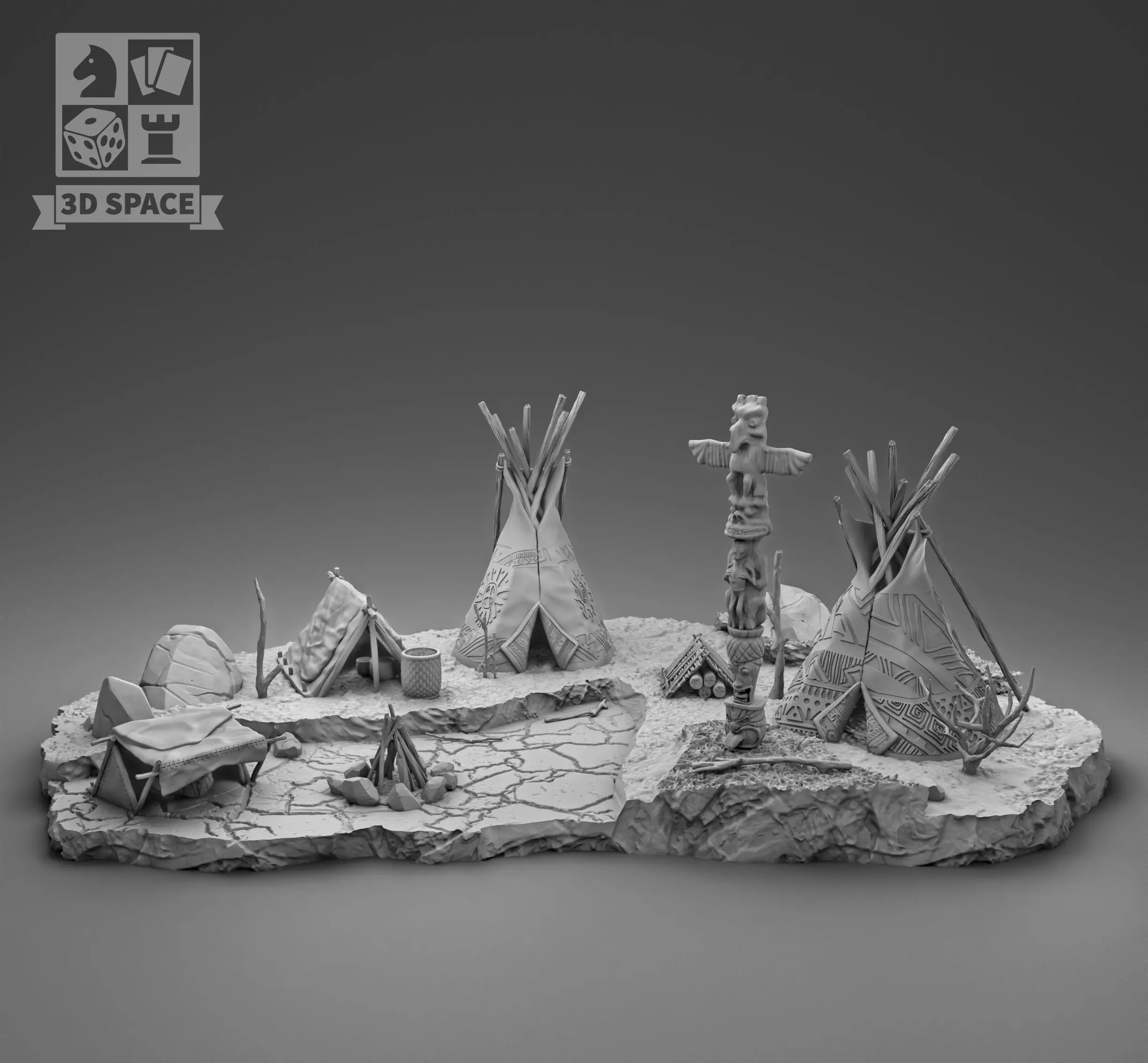 Indian settlement 3D print model_0