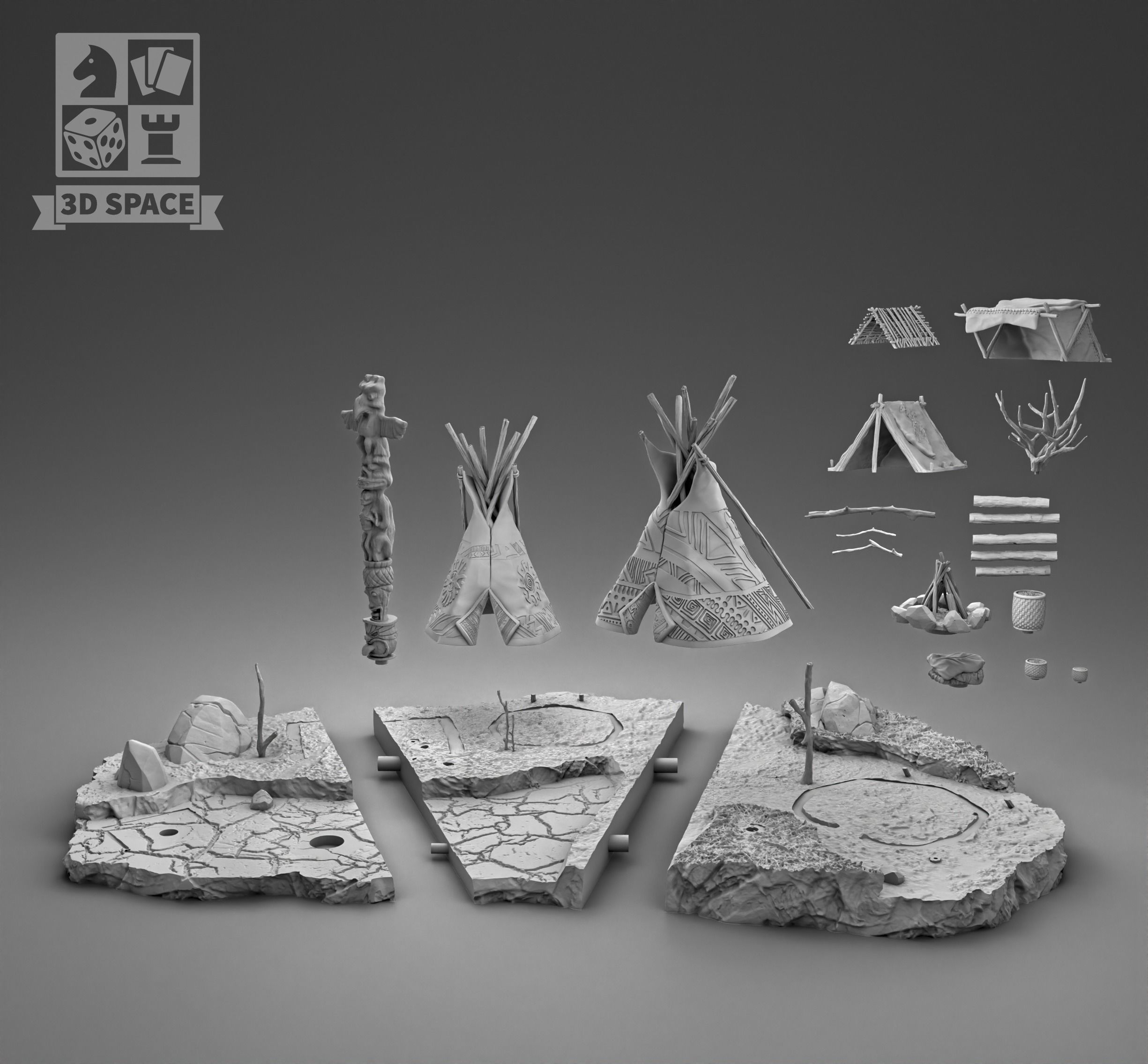 Indian settlement 3D print model_3