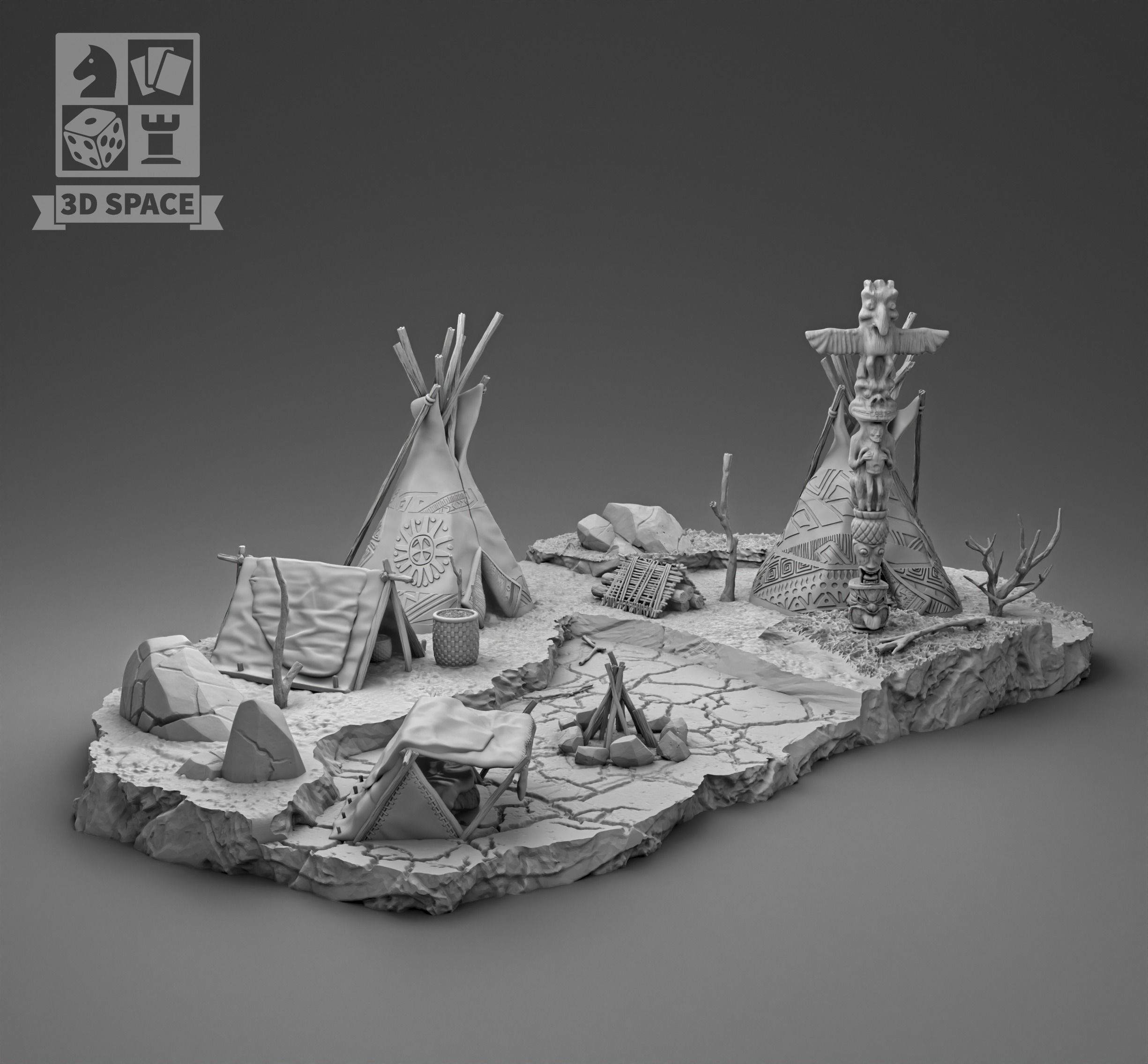 Indian settlement 3D print model_1