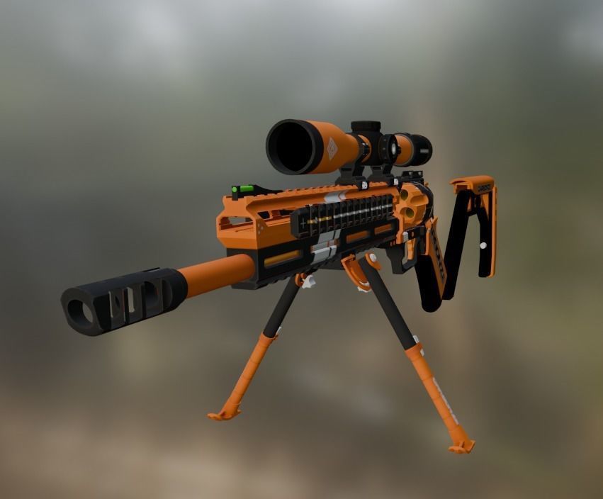 snipper gun 1 Low-poly 3D model_2