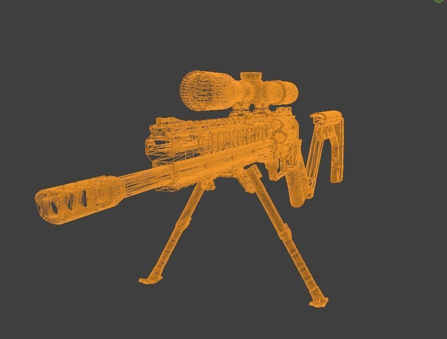 snipper gun 1 Low-poly 3D model_4