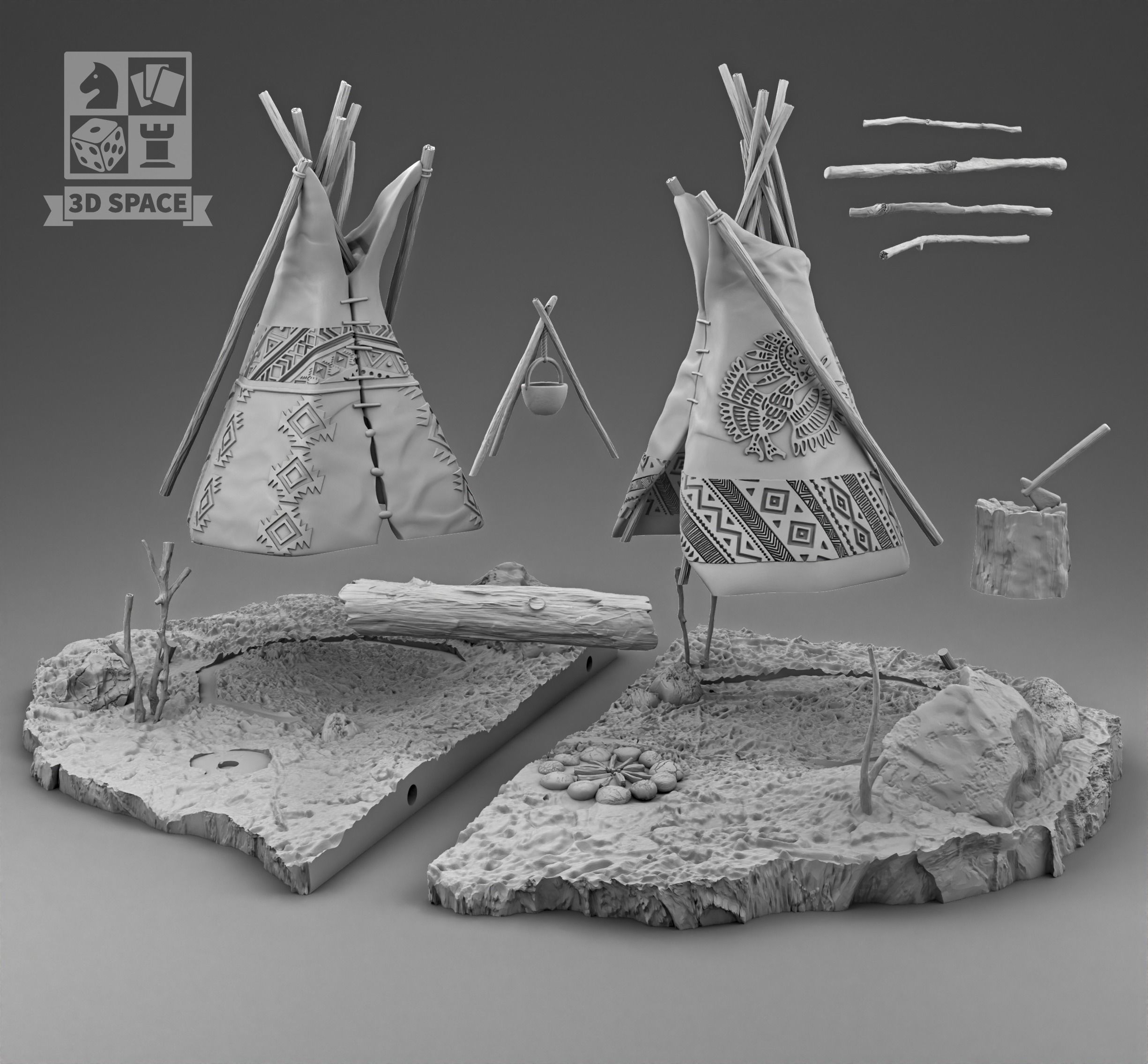 Indian Camp 3D print model_3