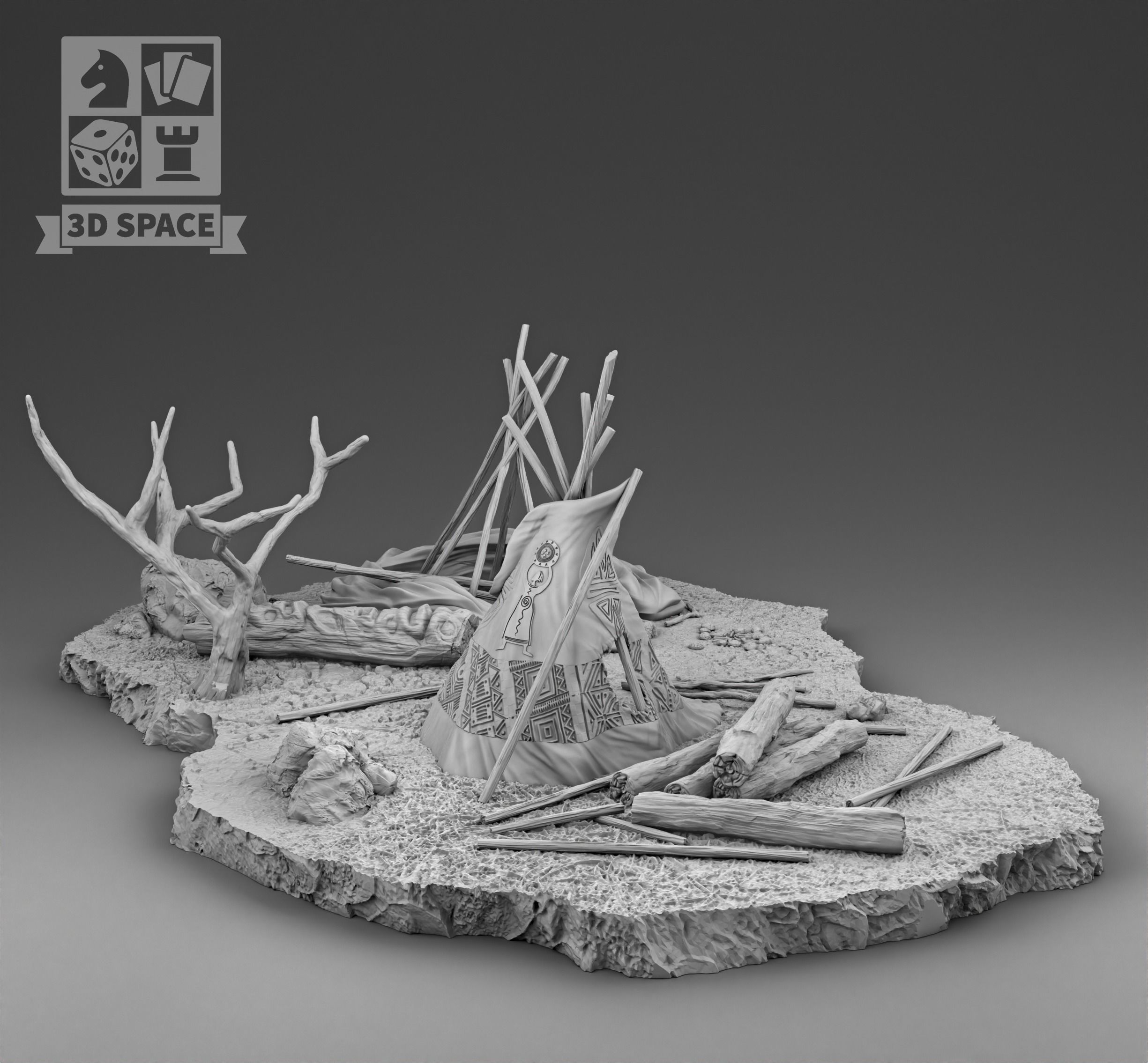 Destroyed Teepees 3D print model_2
