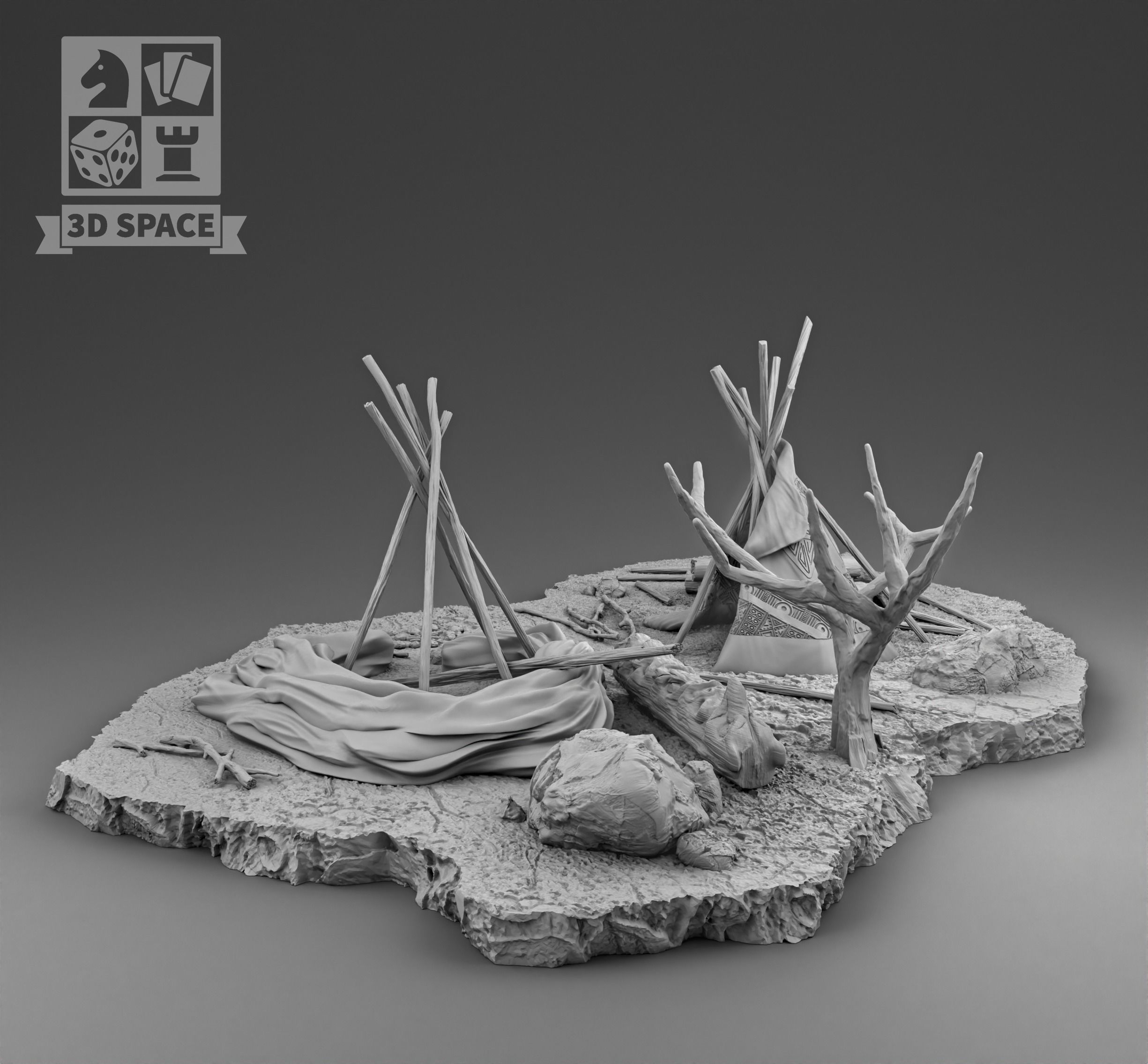 Destroyed Teepees 3D print model_1