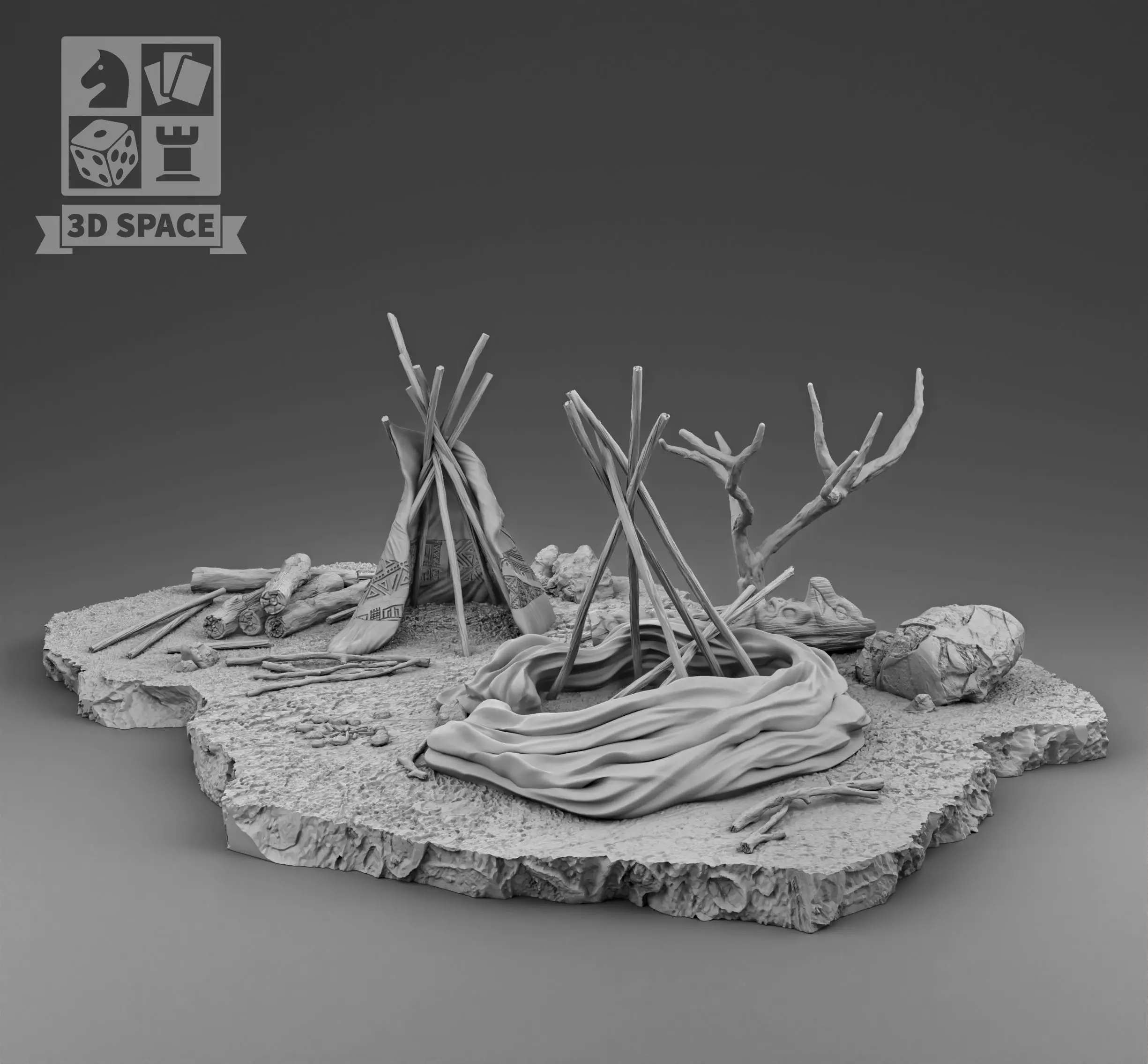 Destroyed Teepees 3D print model_0