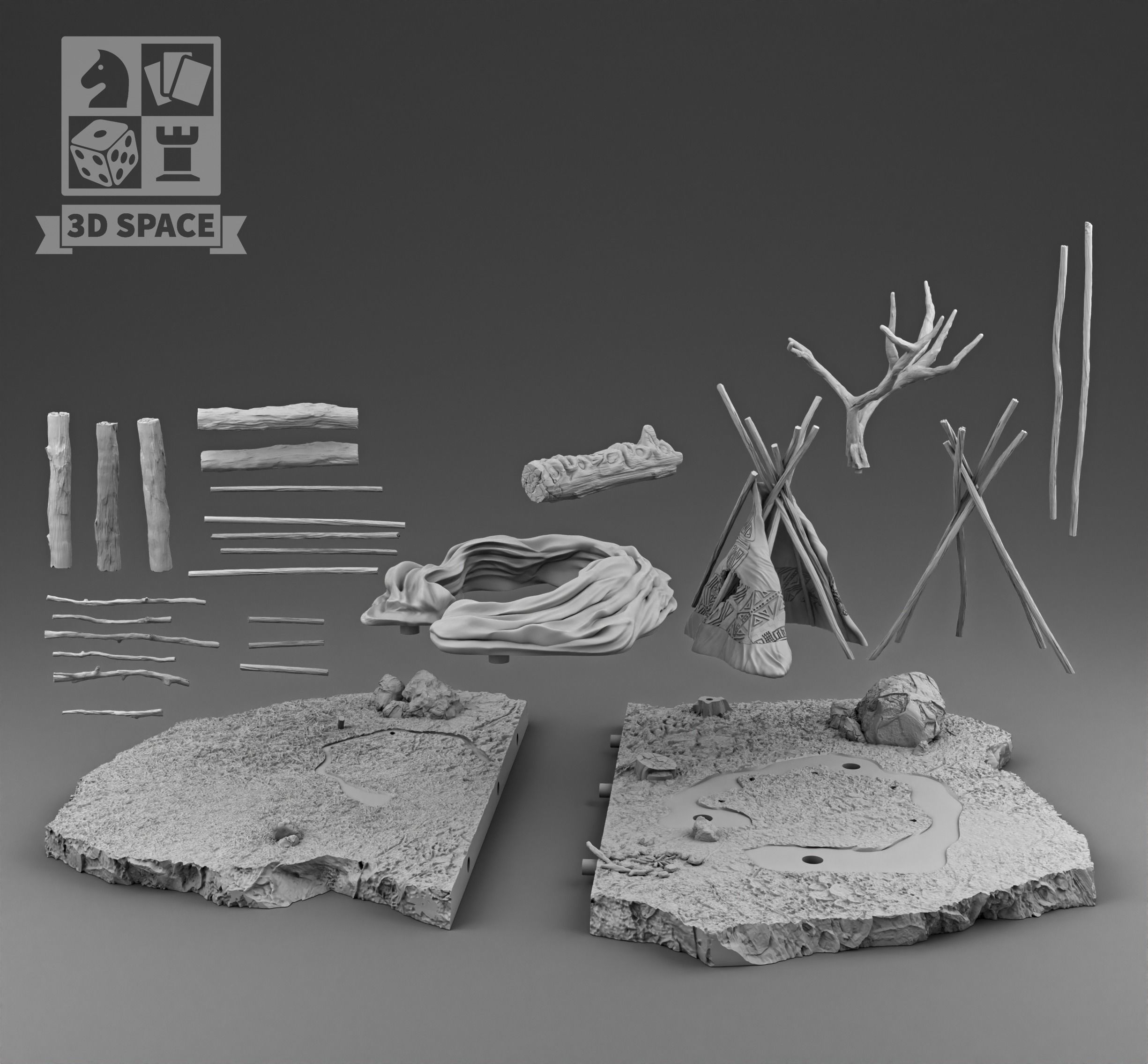 Destroyed Teepees 3D print model_3