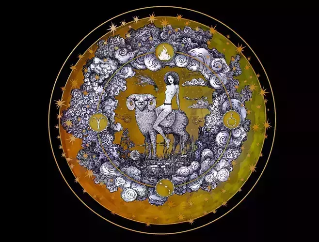 Cartoon Parallax Constellation Zodiac Sign Aries Astrology