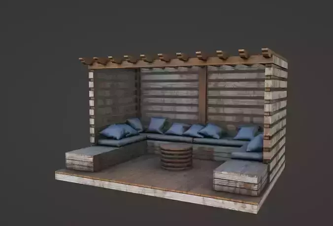 Gazebo V016 Low-poly 3D model