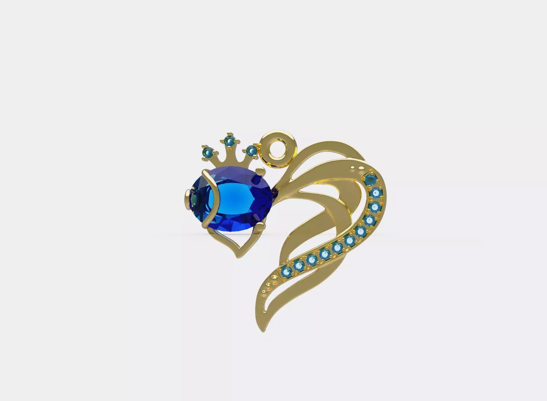 fish pendant 3D print model_0