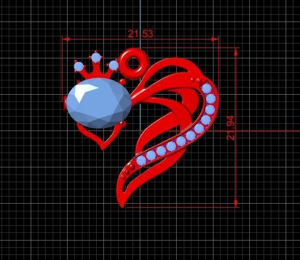 fish pendant 3D print model_2