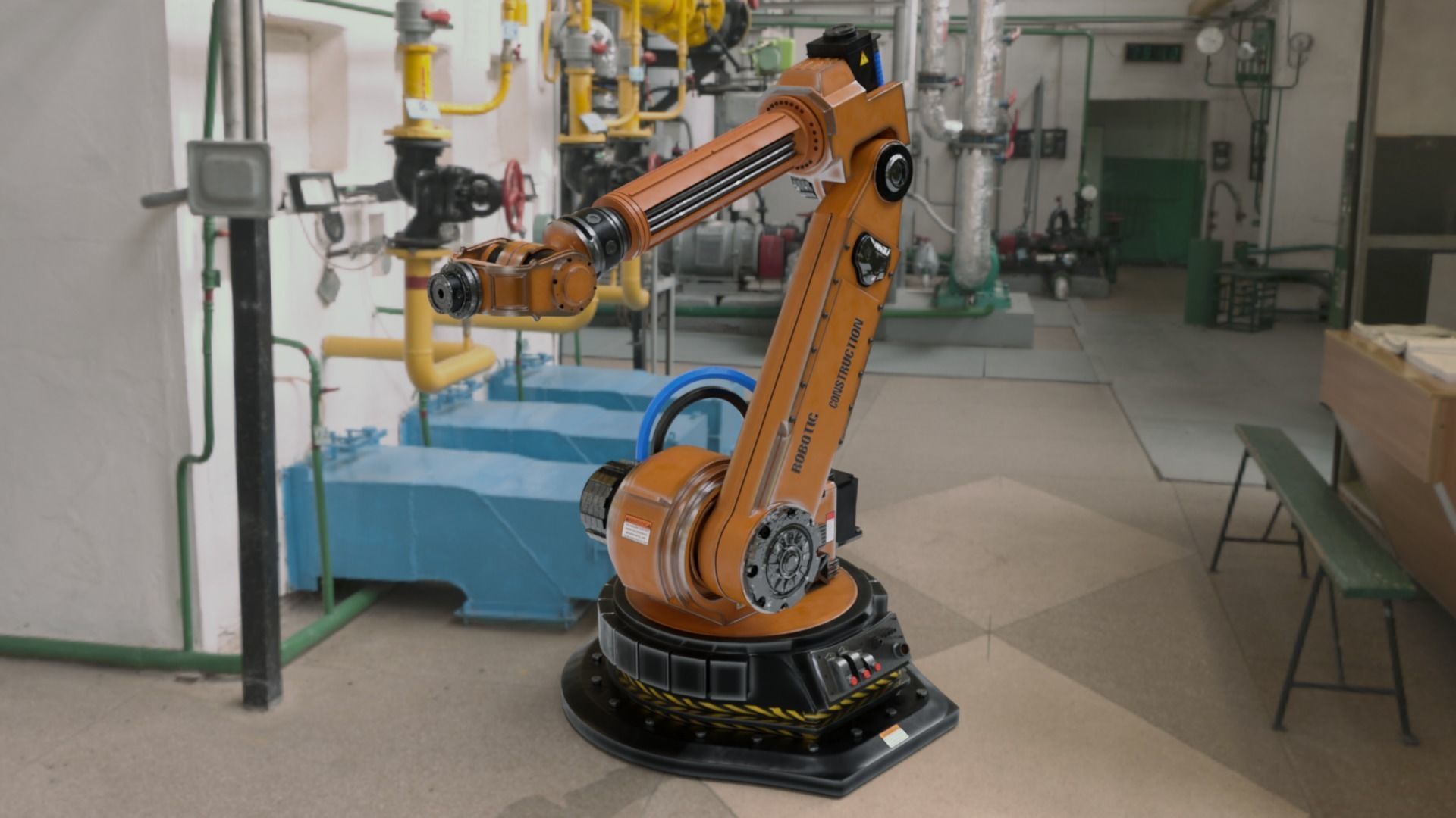 Robotic Arm Rigged and Animated 3D model_3