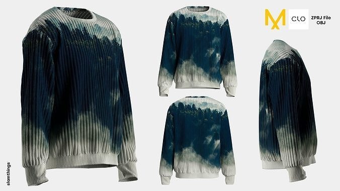 Streetwear Knit Sweater Model 018 3D model