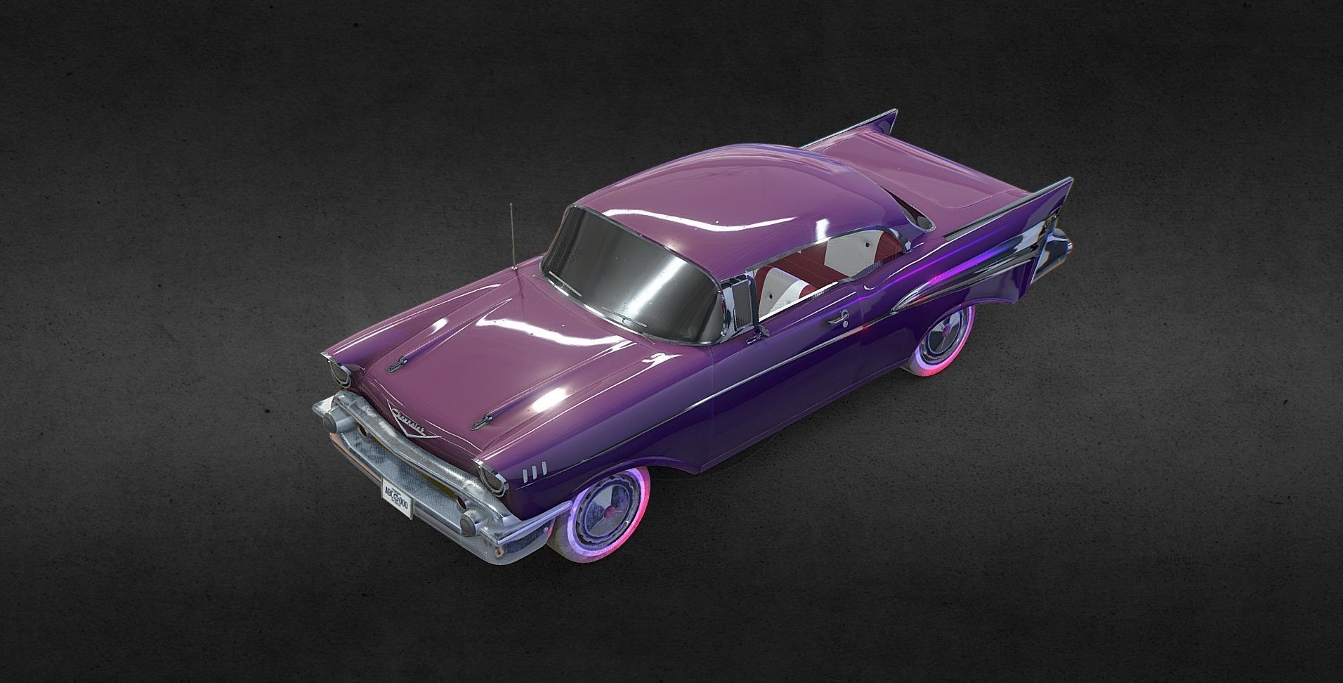 Chevrolet 1957 Lowpoly Low-poly 3D model_1