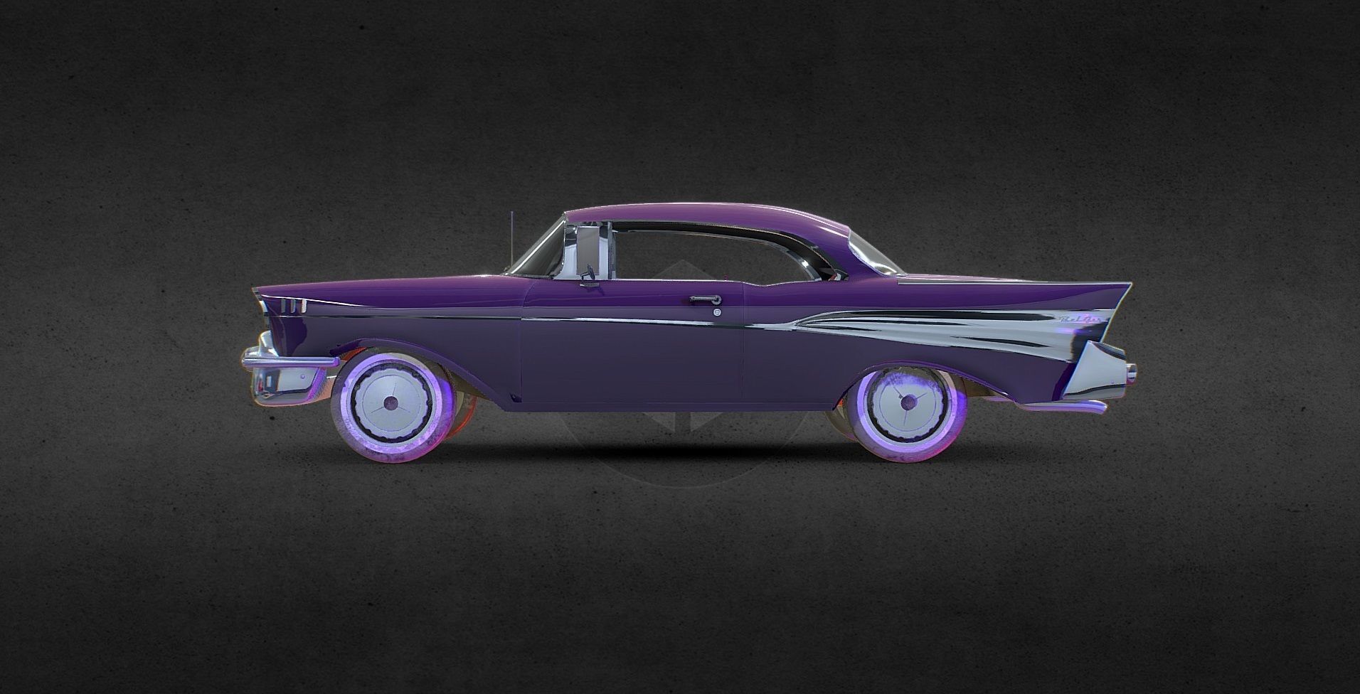 Chevrolet 1957 Lowpoly Low-poly 3D model_2
