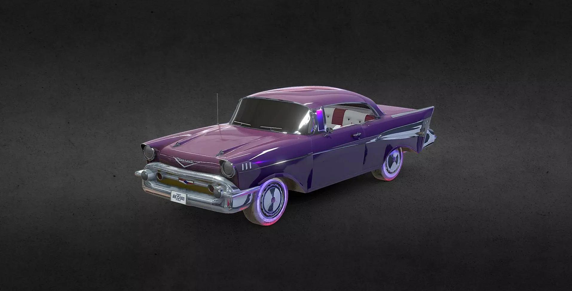 Chevrolet 1957 Lowpoly Low-poly 3D model_0