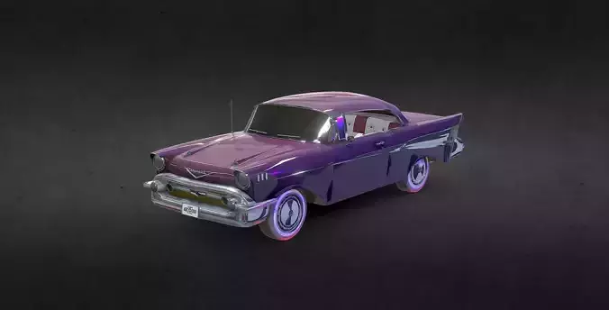 Chevrolet 1957 Lowpoly Low-poly 3D model