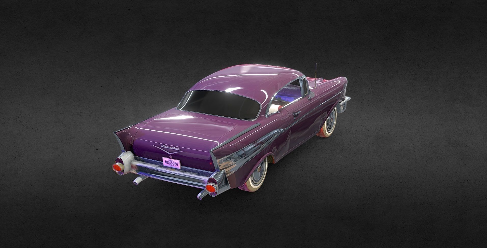 Chevrolet 1957 Lowpoly Low-poly 3D model_4
