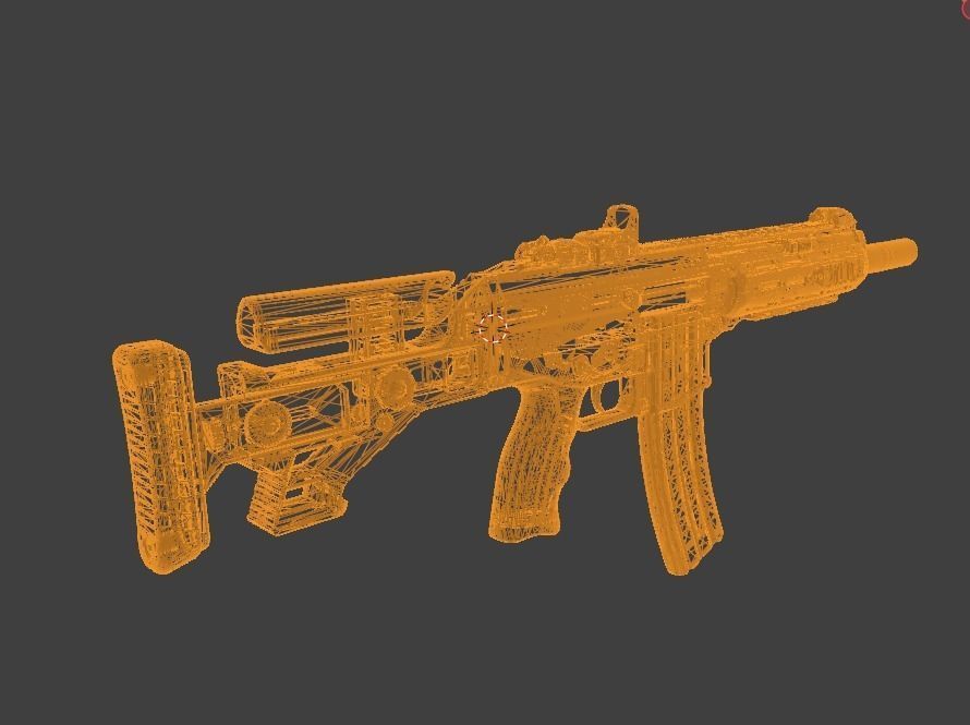 weapon gun 4 Low-poly 3D model_4