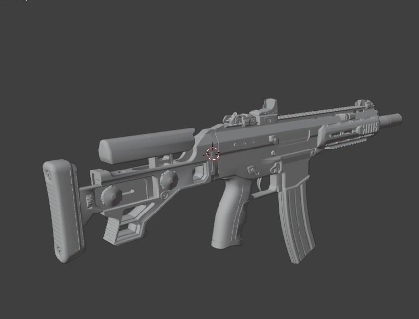 weapon gun 4 Low-poly 3D model_3
