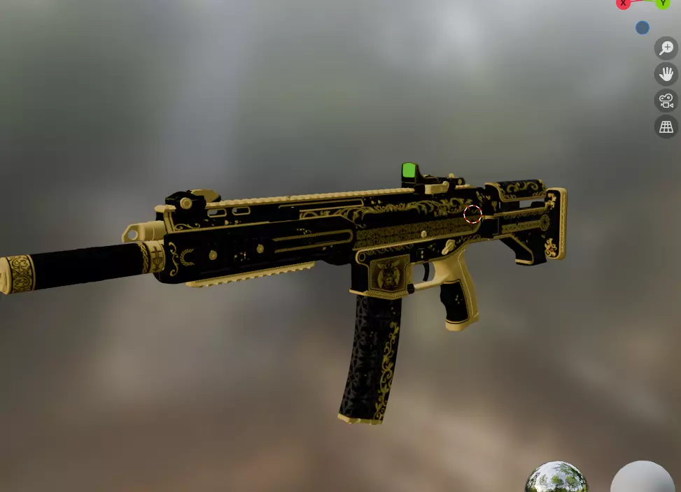 weapon gun 4 Low-poly 3D model_0