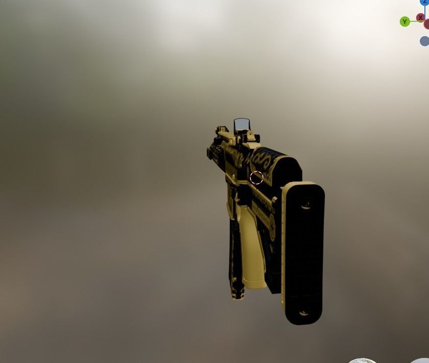 weapon gun 4 Low-poly 3D model_1