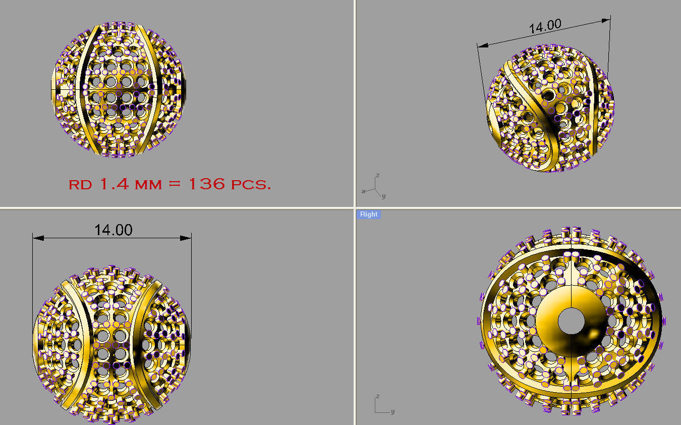 collection of 10 diamond beads 3dm file 3D print model_8