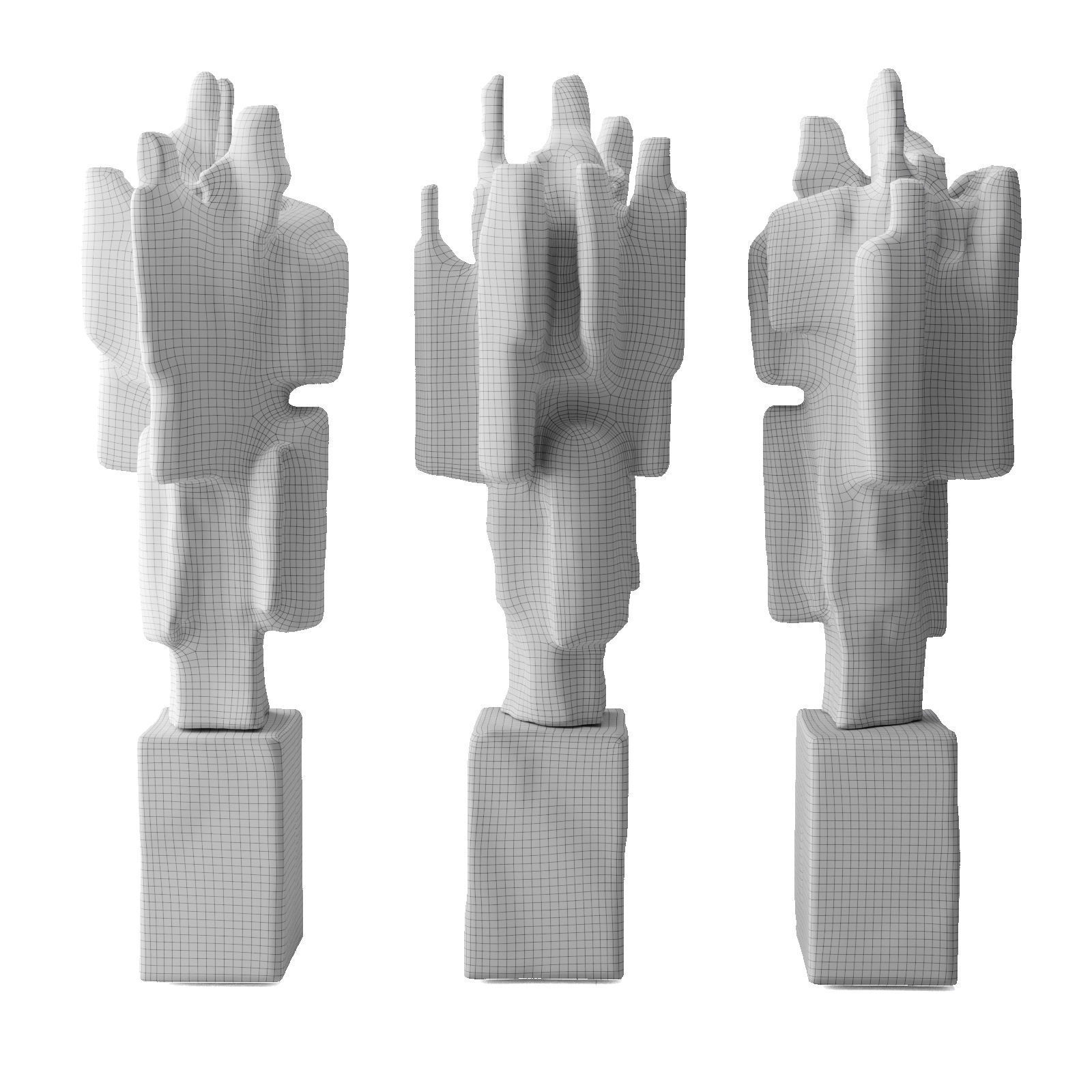 Brutal art metal Low-poly 3D model_6