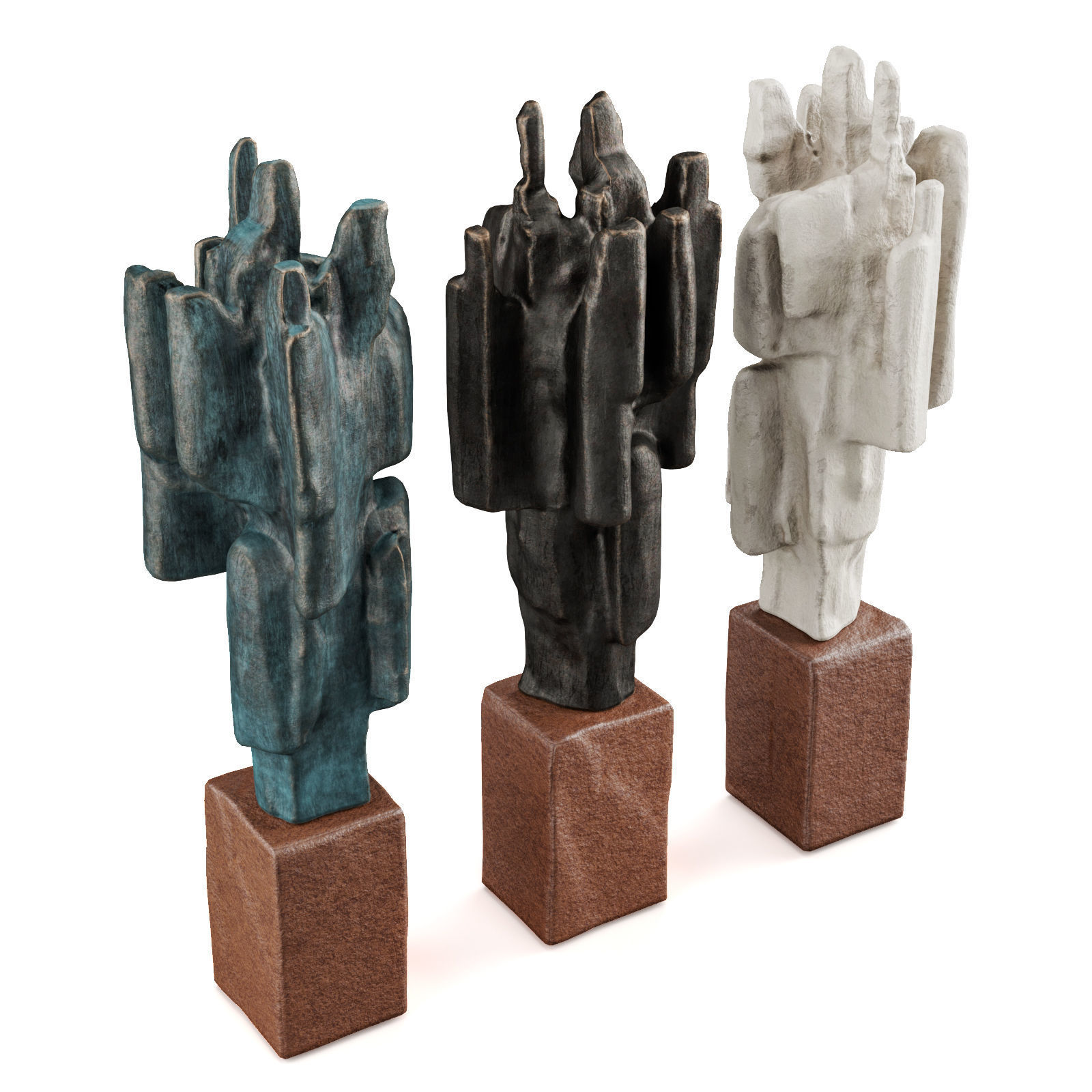 Brutal art metal Low-poly 3D model_5