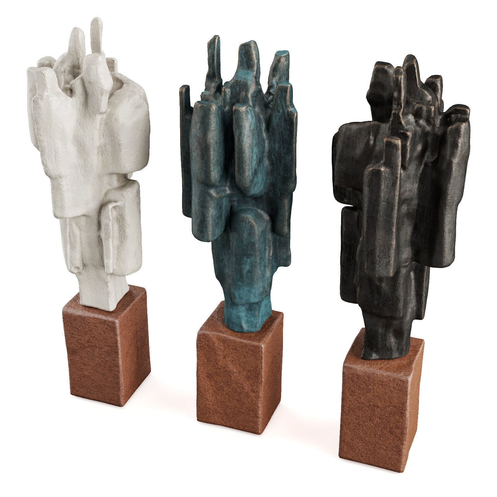 Brutal art metal Low-poly 3D model_4