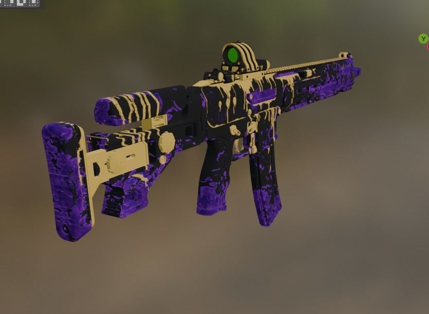 weapon gun 2 Low-poly 3D model_1