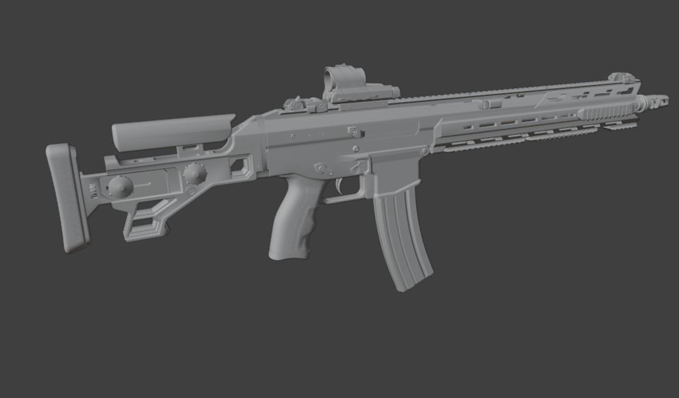weapon gun 2 Low-poly 3D model_3