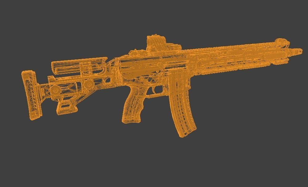 weapon gun 2 Low-poly 3D model_4