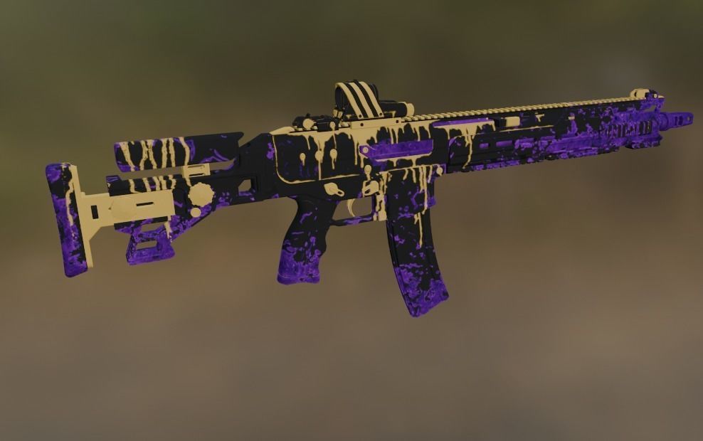 weapon gun 2 Low-poly 3D model_2